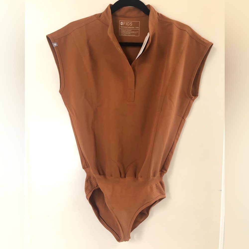 FIGS Rafaela Scrub Bodysuit Mandarin Collar Brief Womens XXS